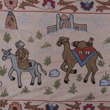 Hand knotted rug, vintage turkish rug 52x190 cm