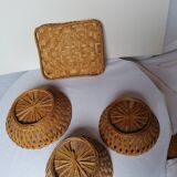 Lot de 4 corbeilles osier