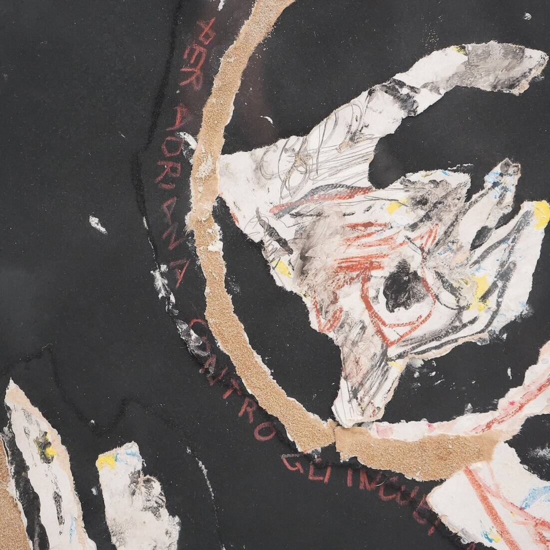 Ansgar Elde, Composition, Mixed Techniques on Cardboard, 1980s, Framed