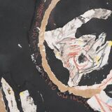 Ansgar Elde, Composition, Mixed Techniques on Cardboard, 1980s, Framed