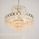 Vintage Italian Crystal and Golden Metal Chandelier, 80s