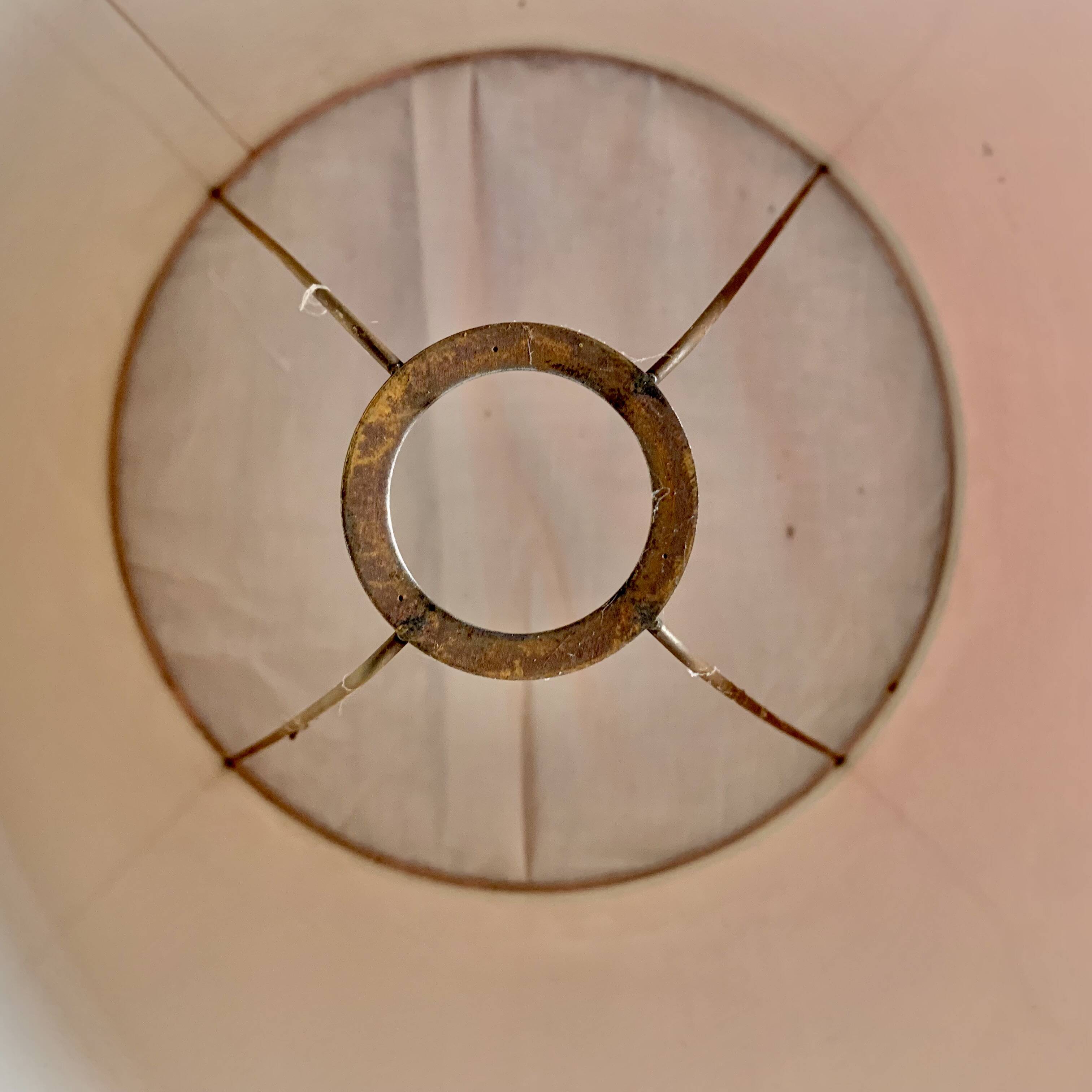 Large Vintage Pink Silk Lampshade - 40 x 34 cm
