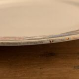 8 colorful flat plates Digoin Sarreguemines 20th century