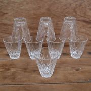 Set of 8 Arlequin liqueur glasses in Reims crystal glass 1950