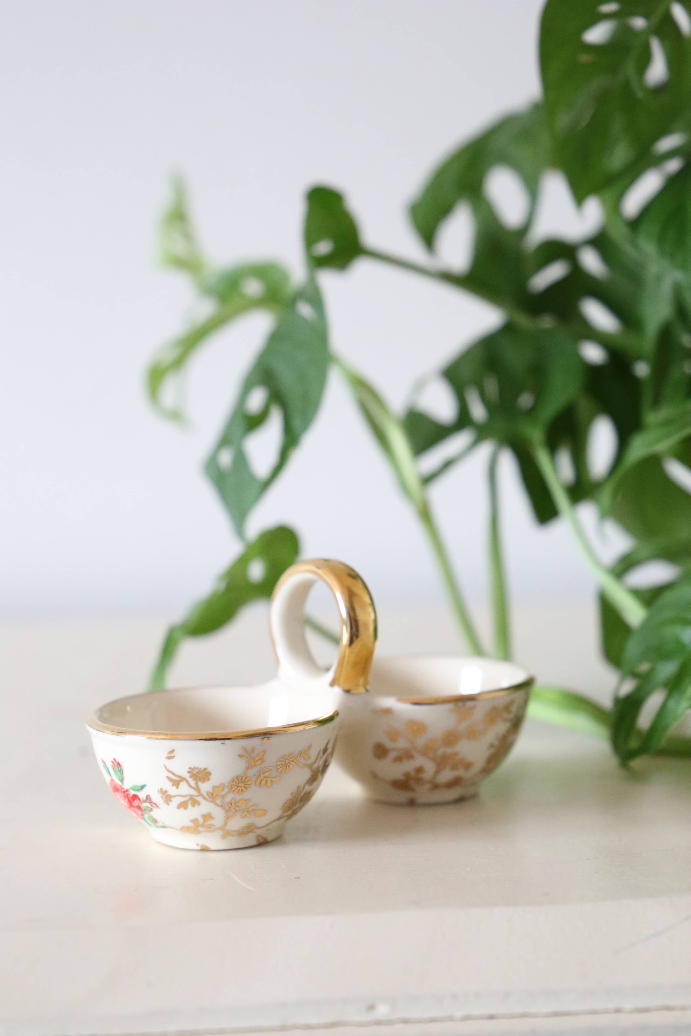 Serviteur sel poivre en céramique Villeroy et Boch vintage français, authentique