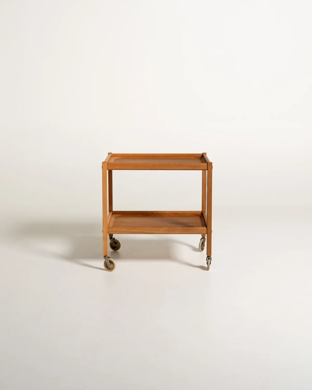 Scandinavian beech and oak trolley, 1960s