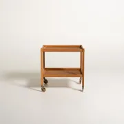 Chariot en hêtre et chêne scandinave, années 1960