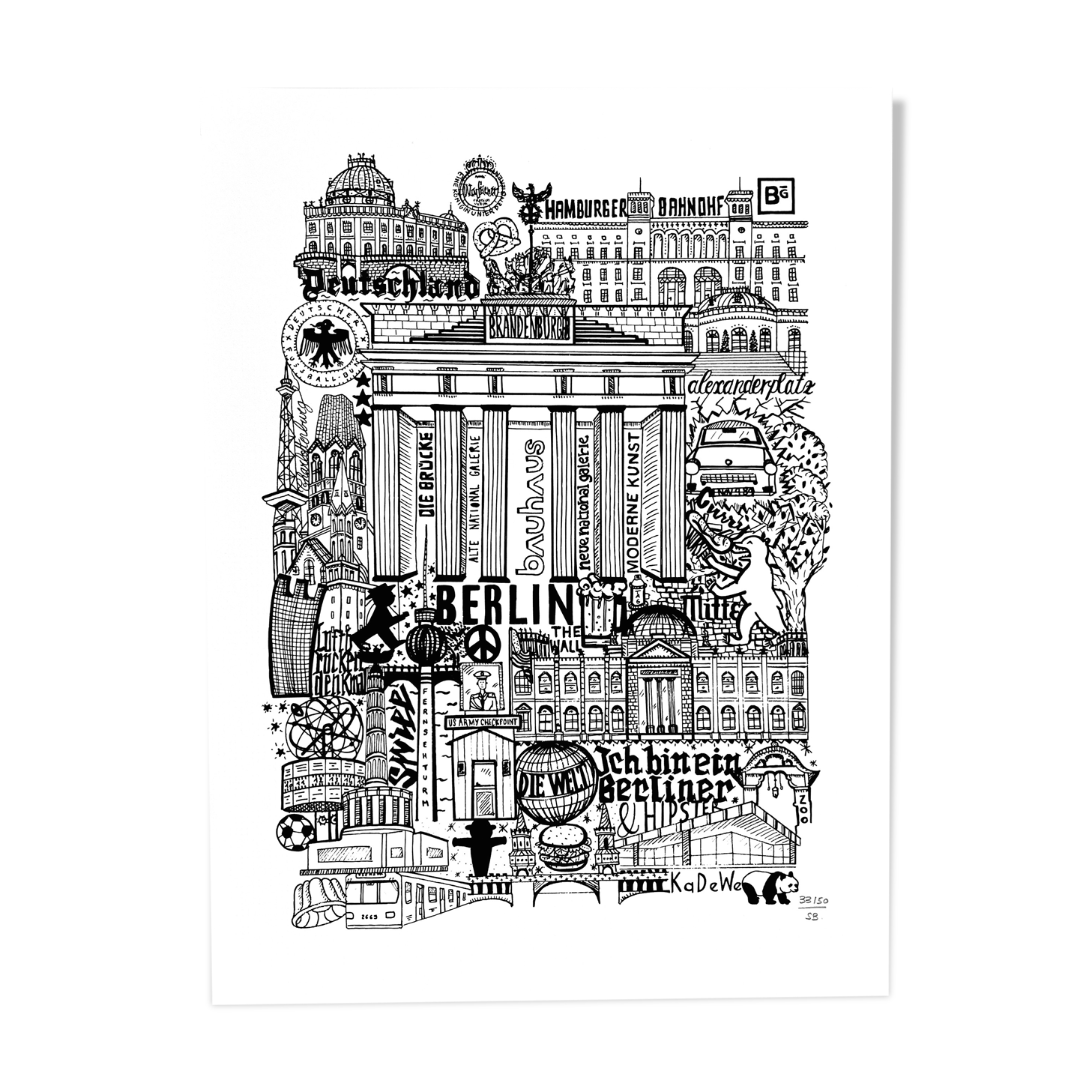 Berlin black and white silkscreen