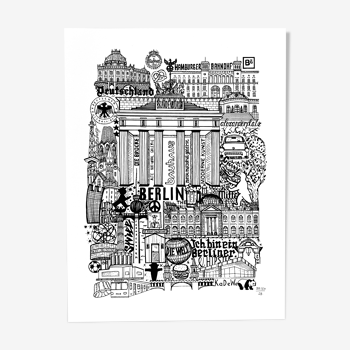 Berlin black and white silkscreen