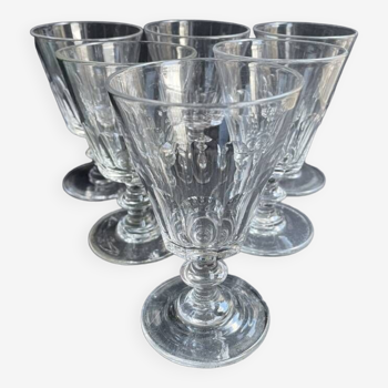 6 Water glasses n°2 - Baccarat/Saint Louis - 19th century