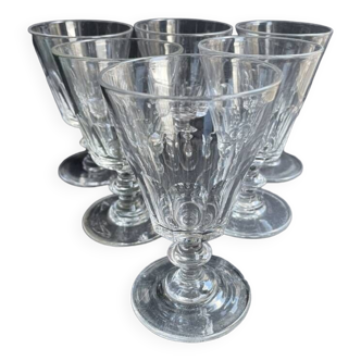 6 Water glasses n°2 - Baccarat/Saint Louis - 19th century