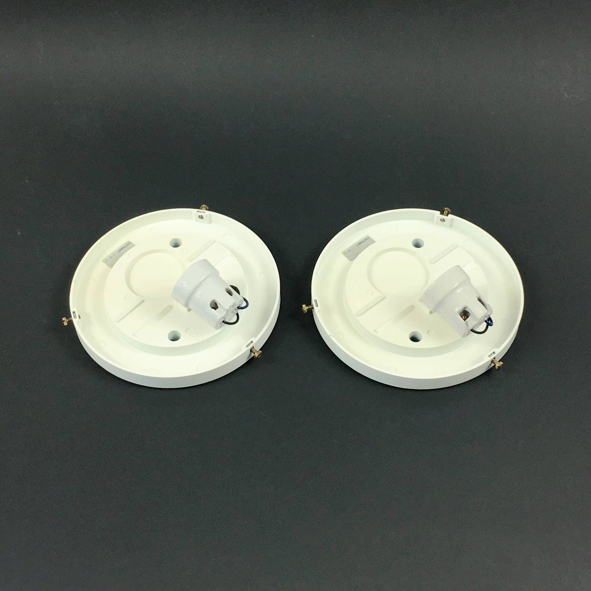 Pair of Vintage Shell-Shaped Opaline Glass Wall Lamps from Limburg, 1970s