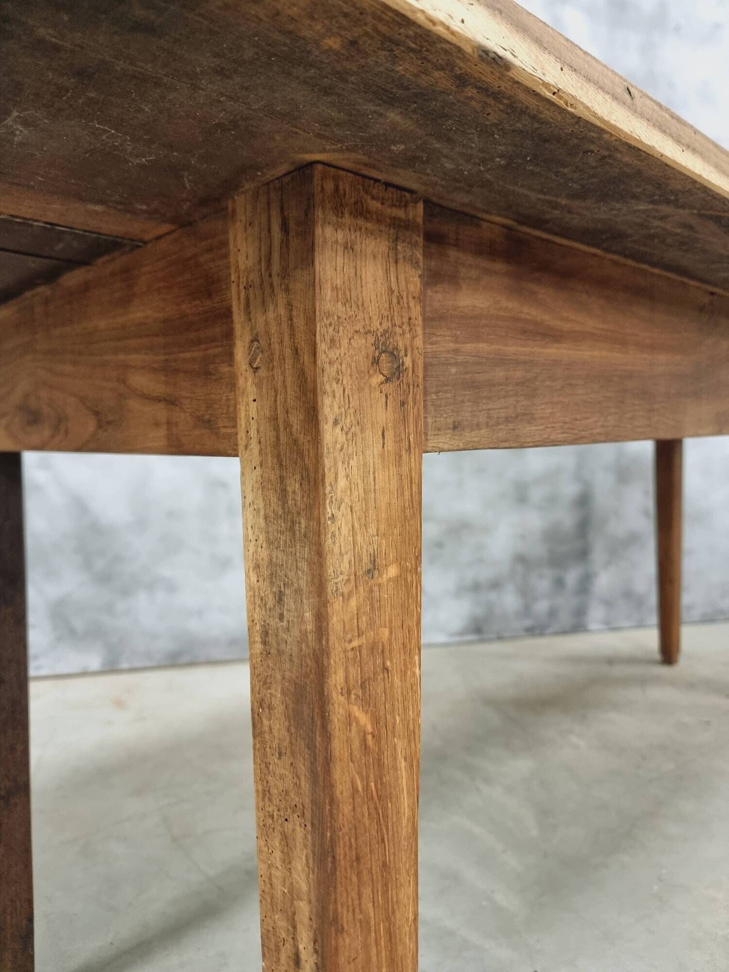 Antique Farmhouse Table French Dining Table in Chestnut Wood 80x200