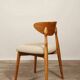 Modern chair Scandinavian design light wood natural Lin fabric mid century modern design