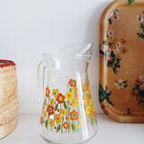 Flowery glass carafe, 1970s