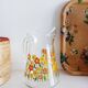 Carafe en verre à décor floral, années 70