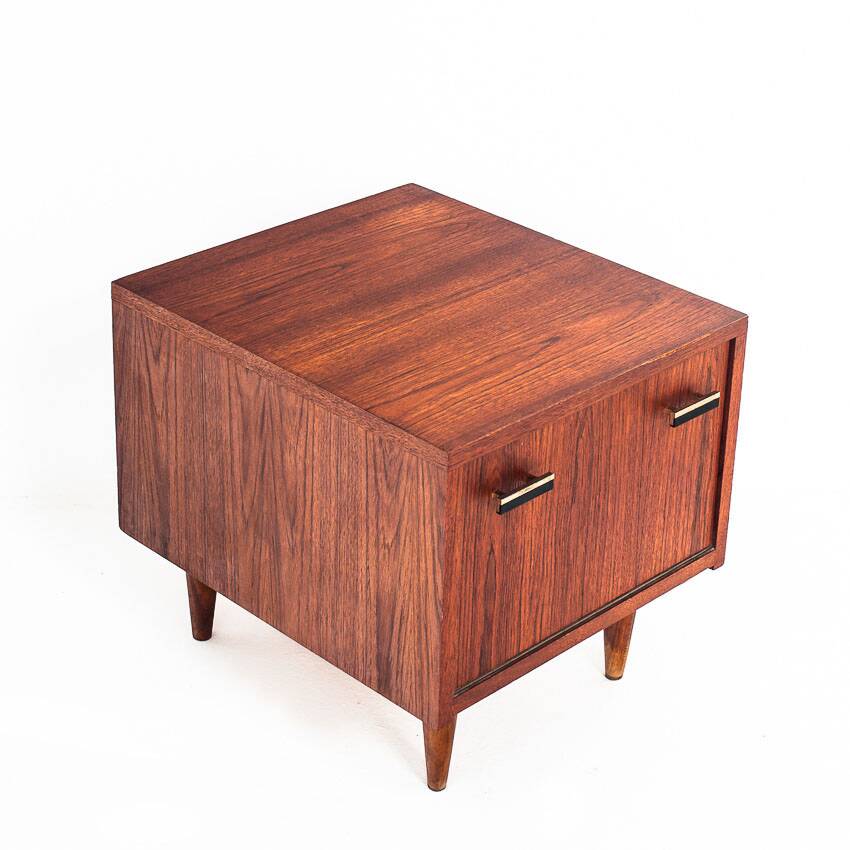 Vintage teak bedside table in Scandinavian style - France, 1960s