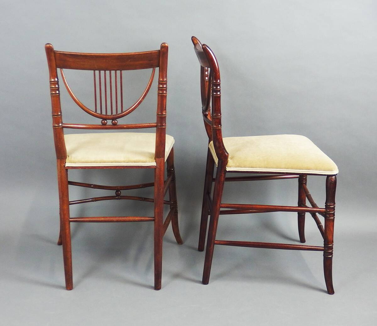 Set of six faux bamboo style chairs