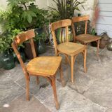 Trio of vintage Bauman bistro chairs