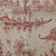 Paravent quatre vantaux toile de jouy