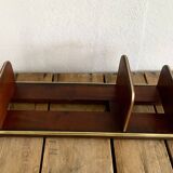 Adjustable bookend 1900 EM.Terquem, wood and brass