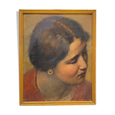 Portrait of a young woman with an earring