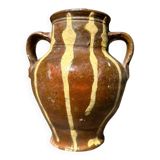 Ancient terracotta pottery jar