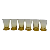 Six verres à shooter en verre jaune