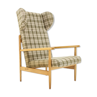 1960s Rare Beech Wing Armchair by ULUV, Czechoslovakia