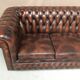 Four-seater chesterfield sofa brown