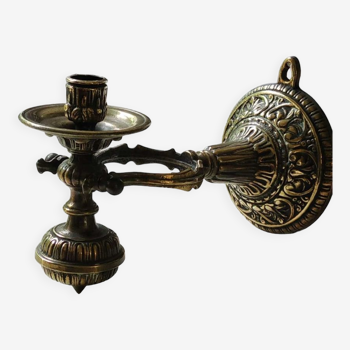 Ancien bougeoir de bateau à balancier. en bronze patine doré. style baroque/xixème