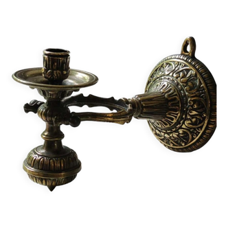 Ancien bougeoir de bateau à balancier. en bronze patine doré. style baroque/xixème