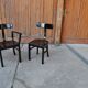 Pair of black Art Deco chairs in wood by Lajos Kozma, Szék és Faárugyár, 1920s