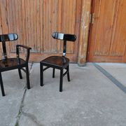 Pair of black Art Deco chairs in wood by Lajos Kozma, Szék és Faárugyár, 1920s