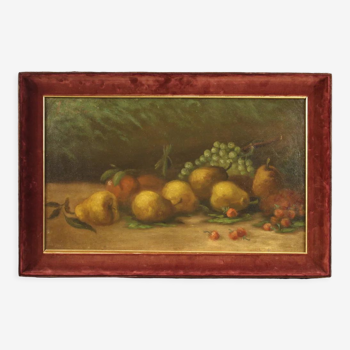 Italian signed painting still life with fruit from the 20th century