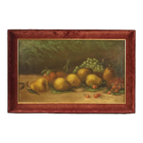 Italian signed painting still life with fruit from the 20th century