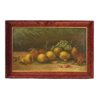 Peinture signée italienne Nature morte aux fruits du XXème siècle