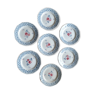 7 Digoin dessert plates