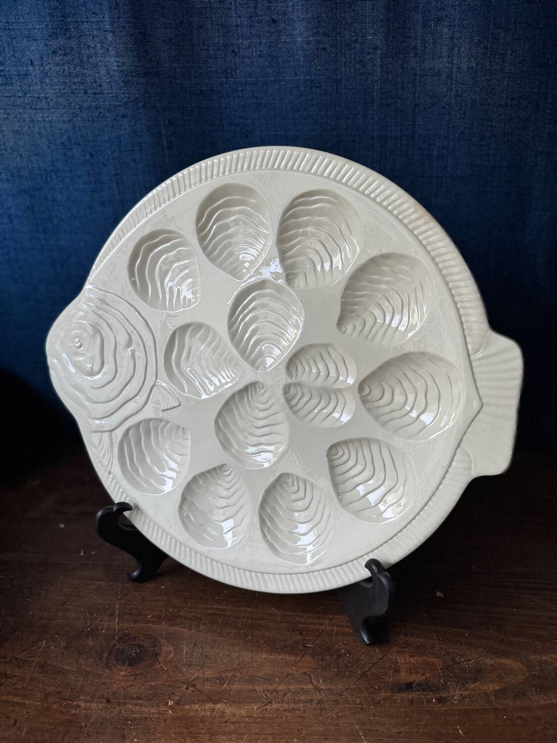 Rare Art Deco turbo oyster set Boch La Louvière 1920