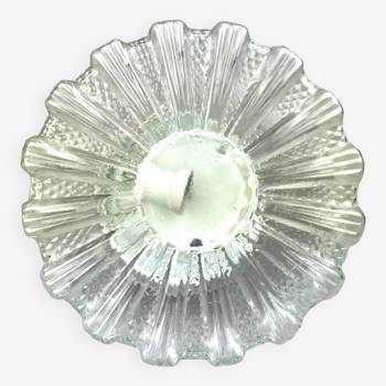 Portuguese clear glass flush mount lamp in form of flower