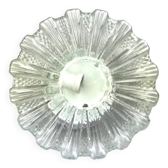 Portuguese clear glass flush mount lamp in form of flower