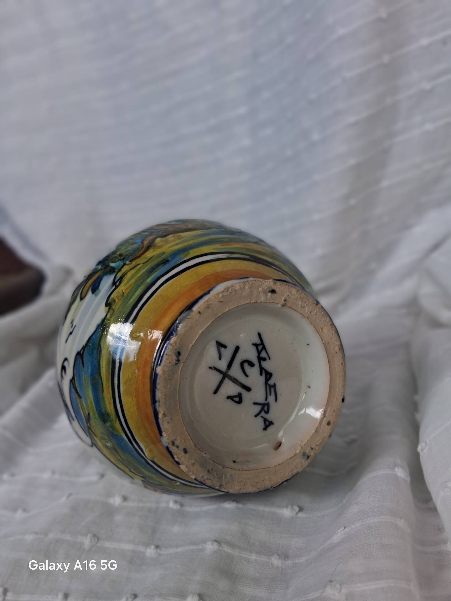 Vintage bottle vases in Talavera de la Reina earthenware.
