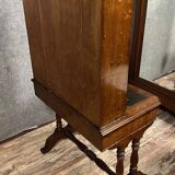 Restoration period mahogany desk and display case
