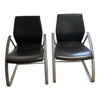 Lot de deux chaises bureaux visiteurs