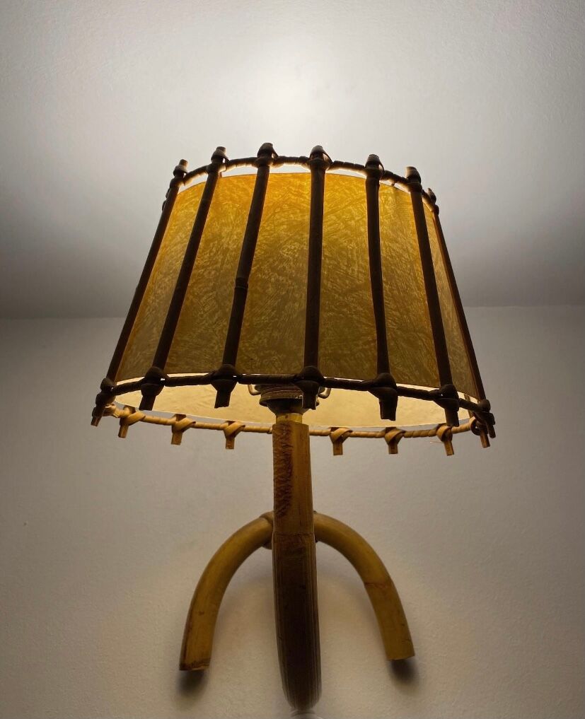Wall lamp 50's rattan and bamboo