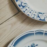 6 retro plates mismatched in earthenware
