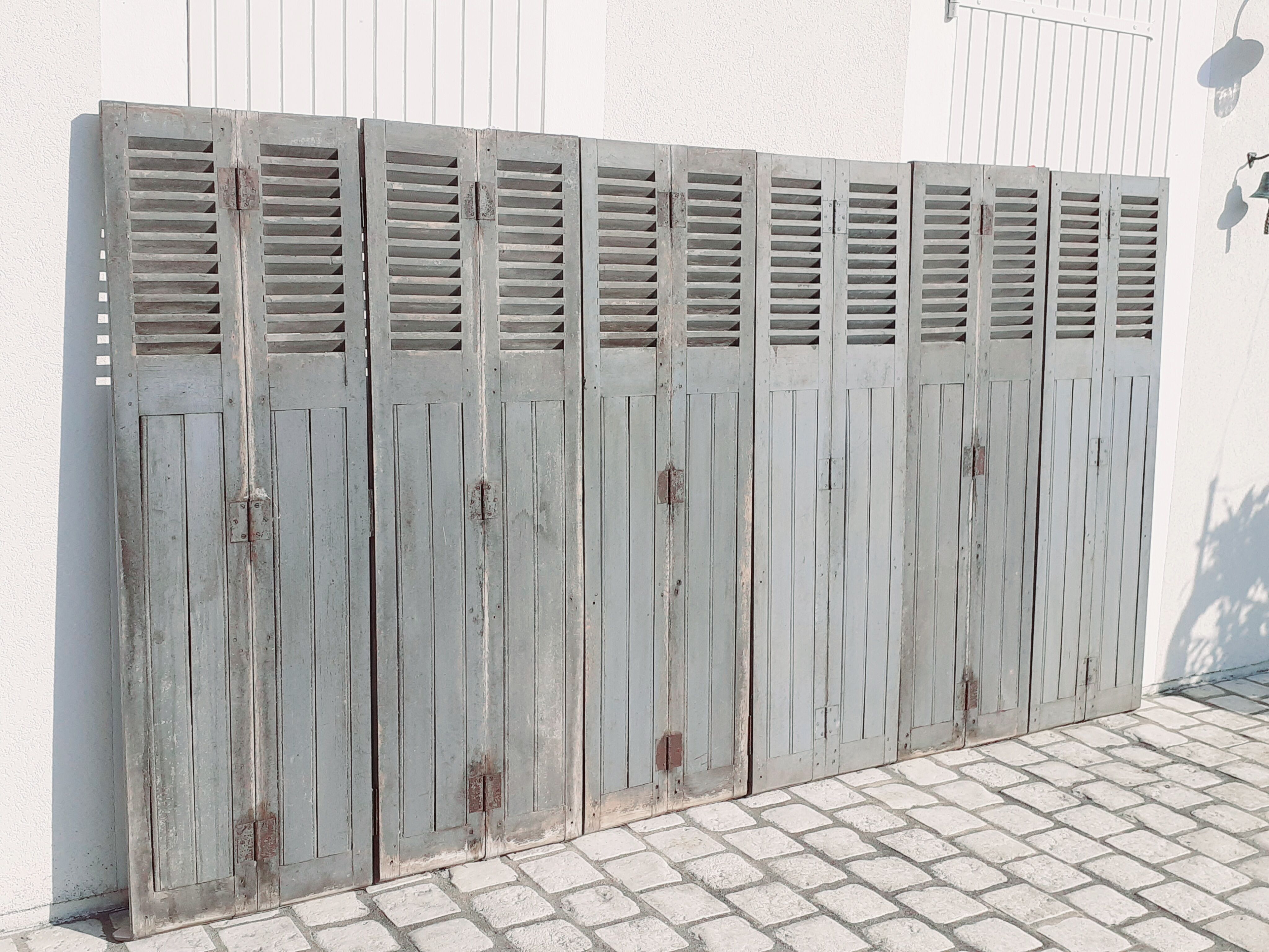 6 old double oak louvers