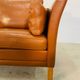 Vintage retro danish mogens hansen 2 person cognac leather sofa