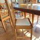 6 chaises en chêne et cuir blanc cassé