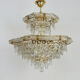Vintage crystal and brass chandelier by Bakalowits & Söhne 8 lights, 1980s